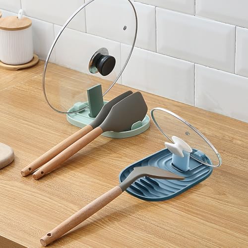 Tinsky Multifunctional Spoon Rest, 2PCS Foldable Pot Lid Holder Spoon Rest Pan Pot Cover Lid Rack Shelf Standfor Stove Top Kitchen Gadgets Utensil Holder for Home Use Stove - Image 3