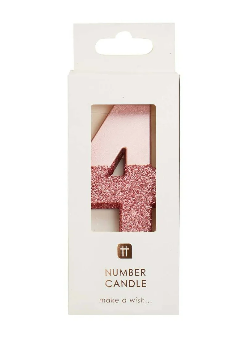 توكينج تيبلز Rose Gold Glitter Number Candle - 4