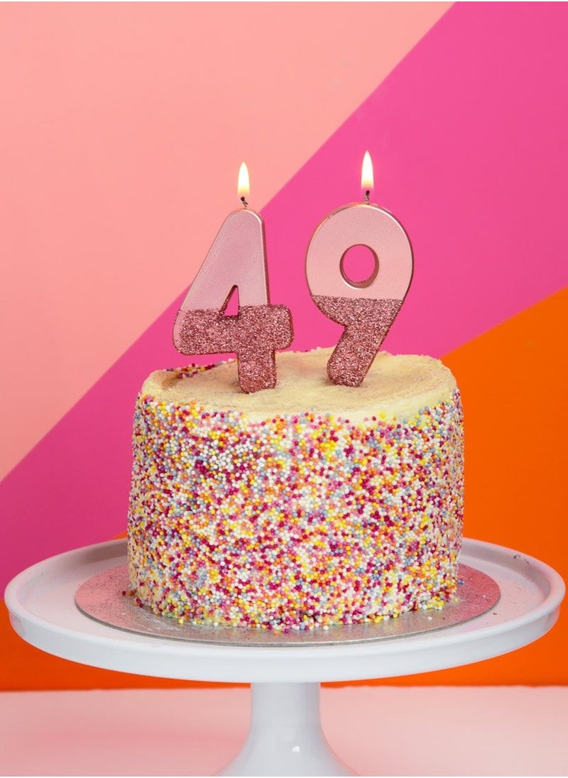 Talking Tables Rose Gold Glitter Number Candle - 4  - Image 3