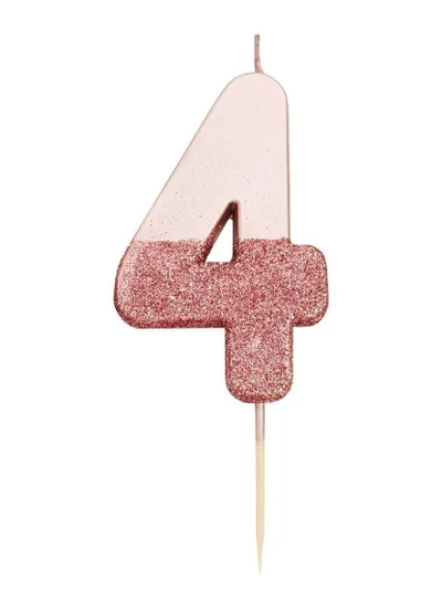 Talking Tables Rose Gold Glitter Number Candle - 4