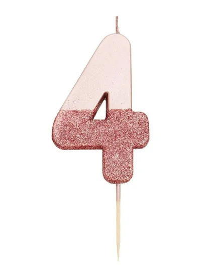 Talking Tables Rose Gold Glitter Number Candle - 4