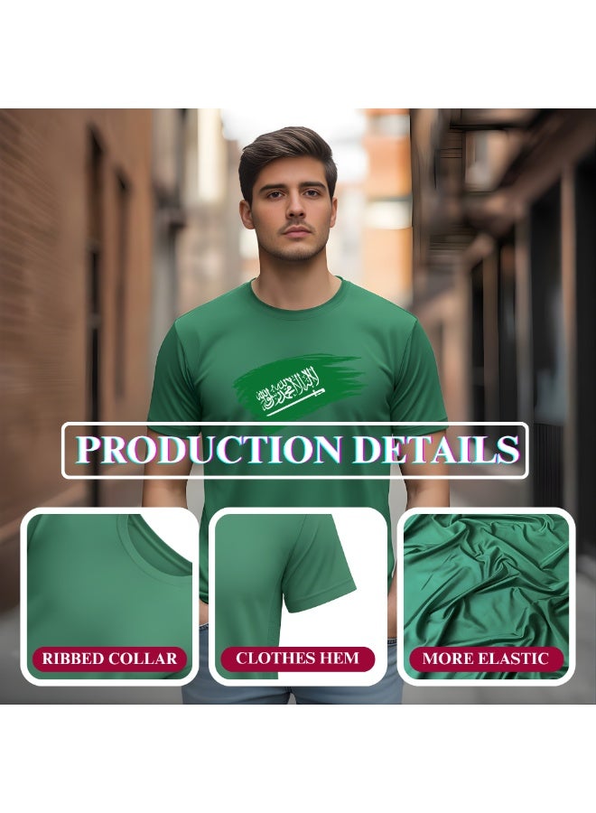 PRINTSHOP4ME Saudi Arabia FIFA World Cup Jersey Dry-Fit T-Shirt for Men | Customized Name Print on Back | Round Neck | Short Sleeve - Image 4