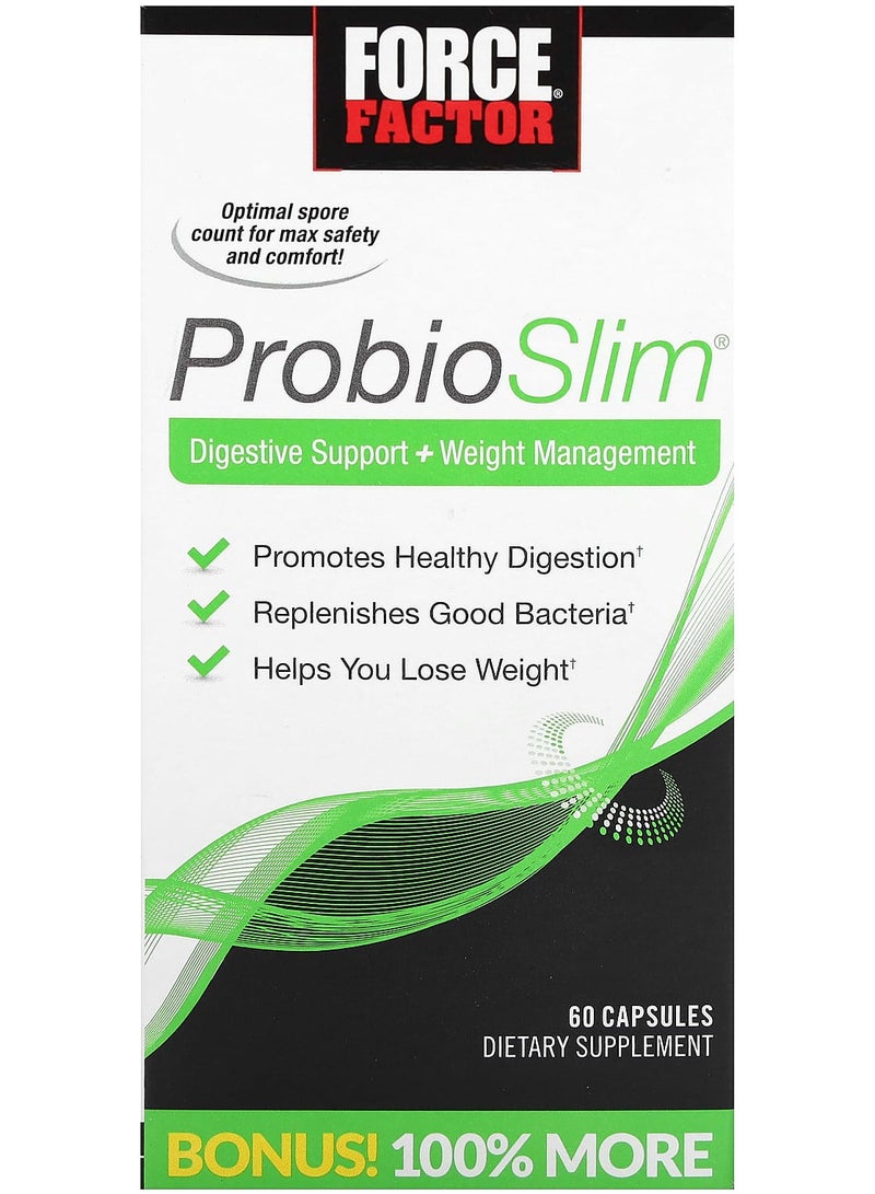 Force Factor ProbioSlim Digestive Support + Weight Management 60 Capsules
