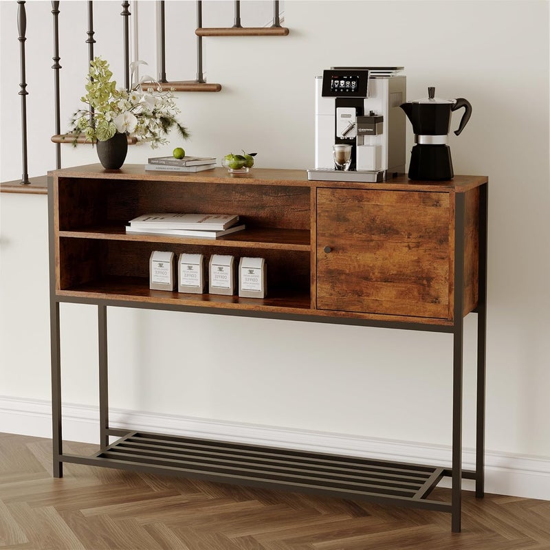 All item simple matching build Coffee Corner with Storage, Buffet Cabinet Kitchen Sideboard, Console Table for Kitchen Dinning Room Living Room Hallway Entrance 120 * 30 * 80cm Global trendy simple build - Image 1