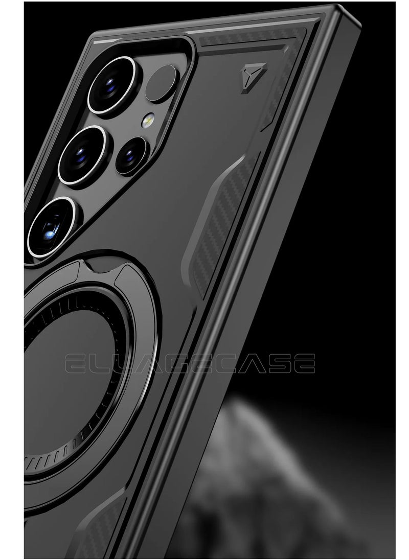 ELLAGECASE Protective Case with Ring for Samsung Galaxy S24 Ultra, Rugged Drop Protection, Horizontal and Vertical Stand Capability, Solid Camera Protection, Balanced Support, and Perfect Compatibility with Magnetic Accessories  - Image 4
