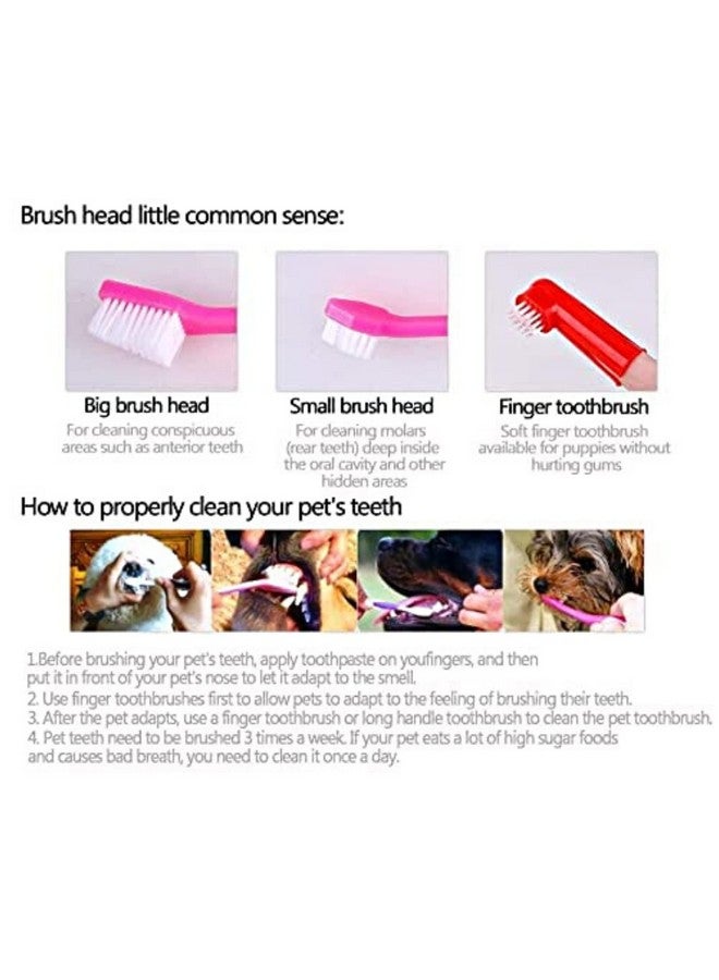 Dog Dental Toothbrush Set Of 2 With 1 Double Headed Toothbrush, Finger Toothbrush All Breed Cats, Dogs, And Puppies (Color May Vary) - Image 4