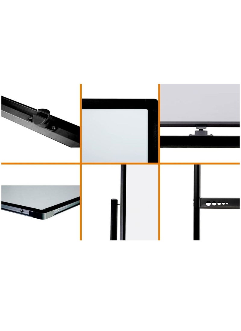 Cool Baby - COOLBABY Large Size Rolling Whiteboard 90 * 120cm Magnetic Whiteboard With Base Double Sided Adjustable Height Dry Wipe Board  Mobile With Easel Suitable For Home Offices And Schools - Image 1
