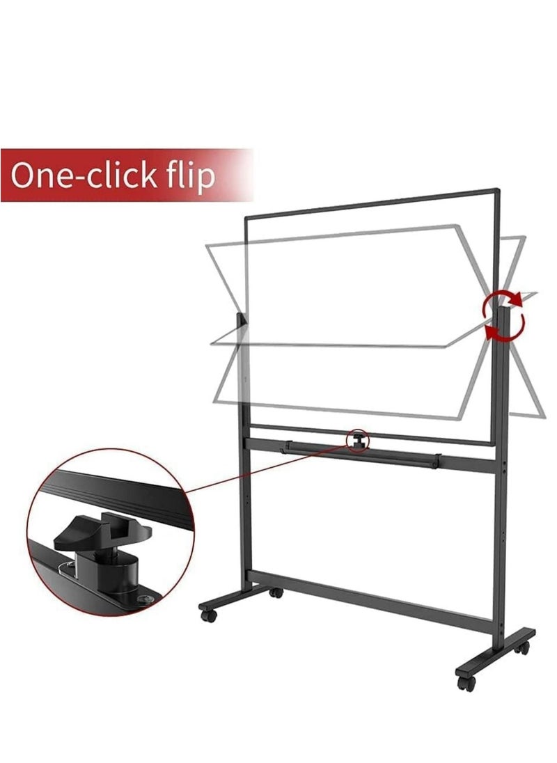 Cool Baby - COOLBABY Large Size Rolling Whiteboard 90 * 120cm Magnetic Whiteboard With Base Double Sided Adjustable Height Dry Wipe Board  Mobile With Easel Suitable For Home Offices And Schools - Image 1