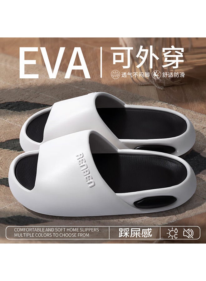 Renben Slippers For Men, Summer Thick-soled Outdoor Sports Sandals For Couples, Women's Slippers 20004 White-black Size 40-41 - Image 1