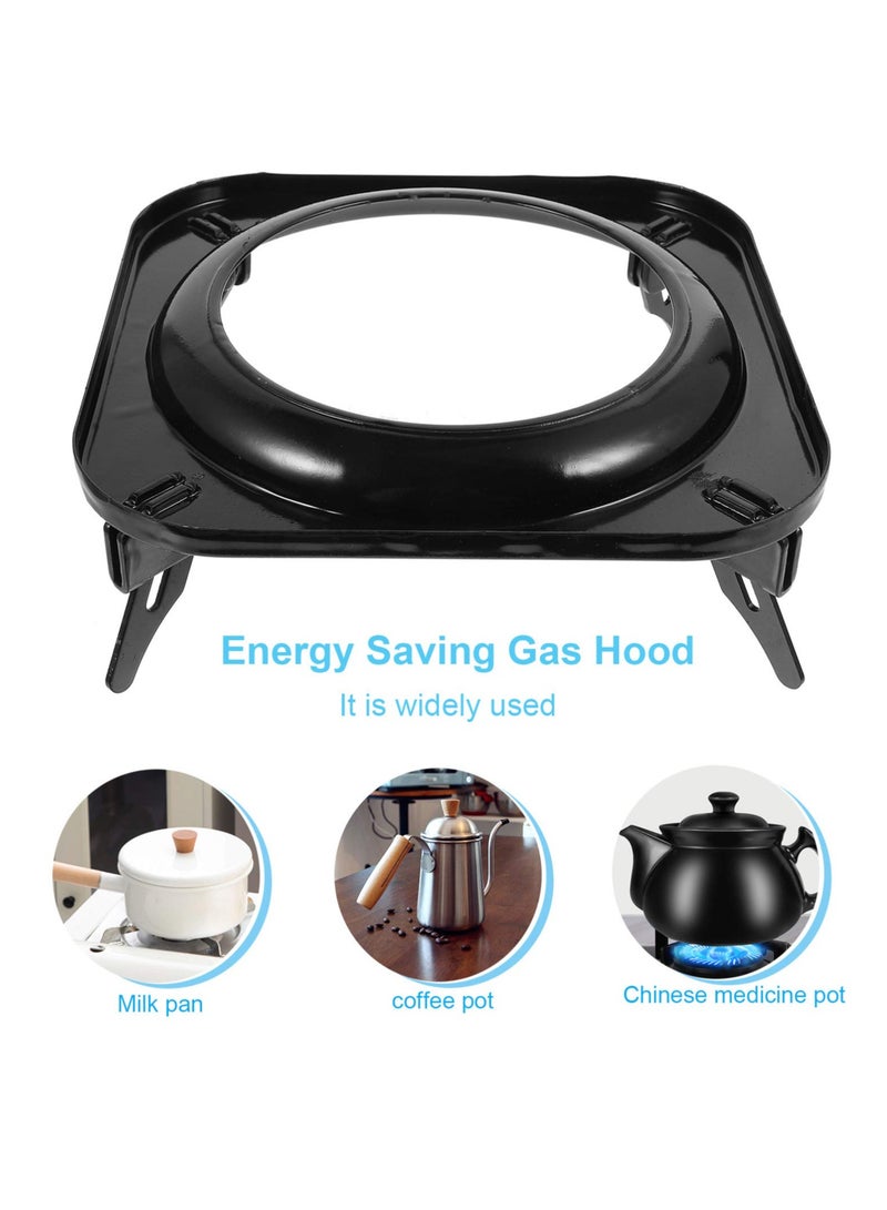 SYOSI حامل ووك من الفولاذ، حلقة ووك، حوامل موقد من الحديد الزهر، حامل مقلاة، حامل موقد، حامل وعاء حليب، شبكة موقد للغاز، متوافق مع معظم مواقد الغاز، 7.5 بوصة، أسود - Image 4