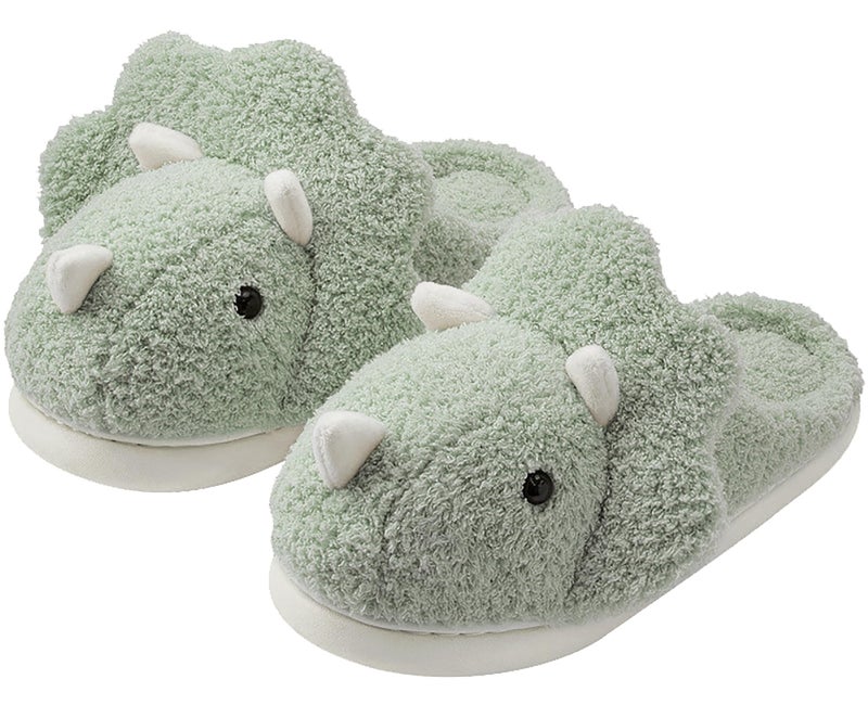 Avilego Unisex Dinosaur Slippers Plush House Shoes Soft Sandals Indoor & Outdoor Fuzzy Winter Slippers - Image 1
