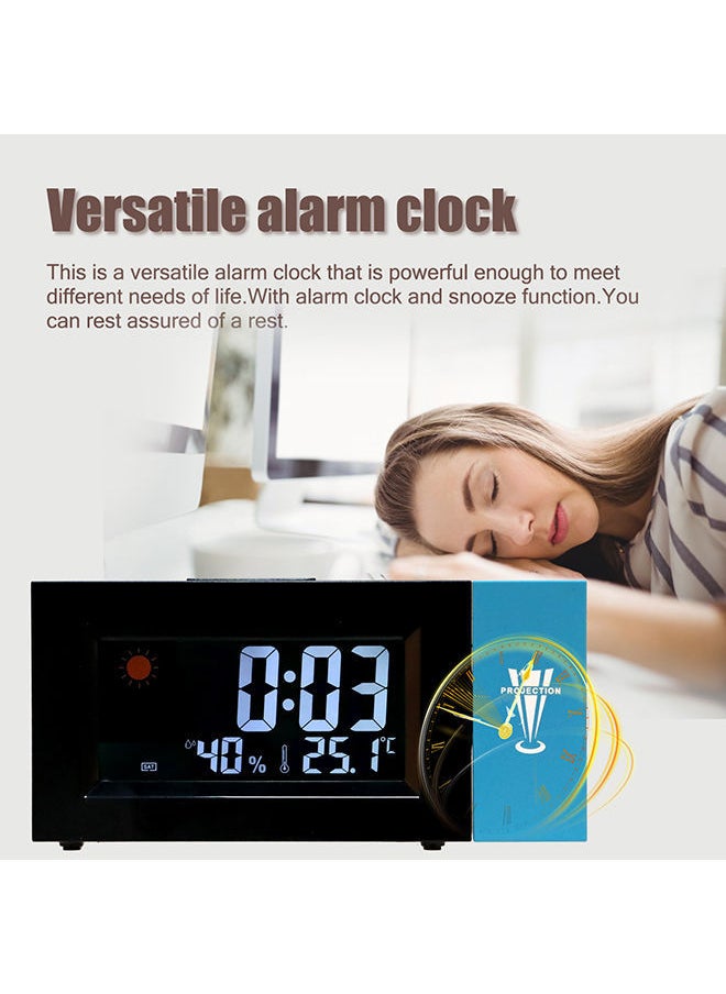 NIBEMINENT - LED Backlight Digital Display Colorful Screen Alarm Clock Black - Image 1