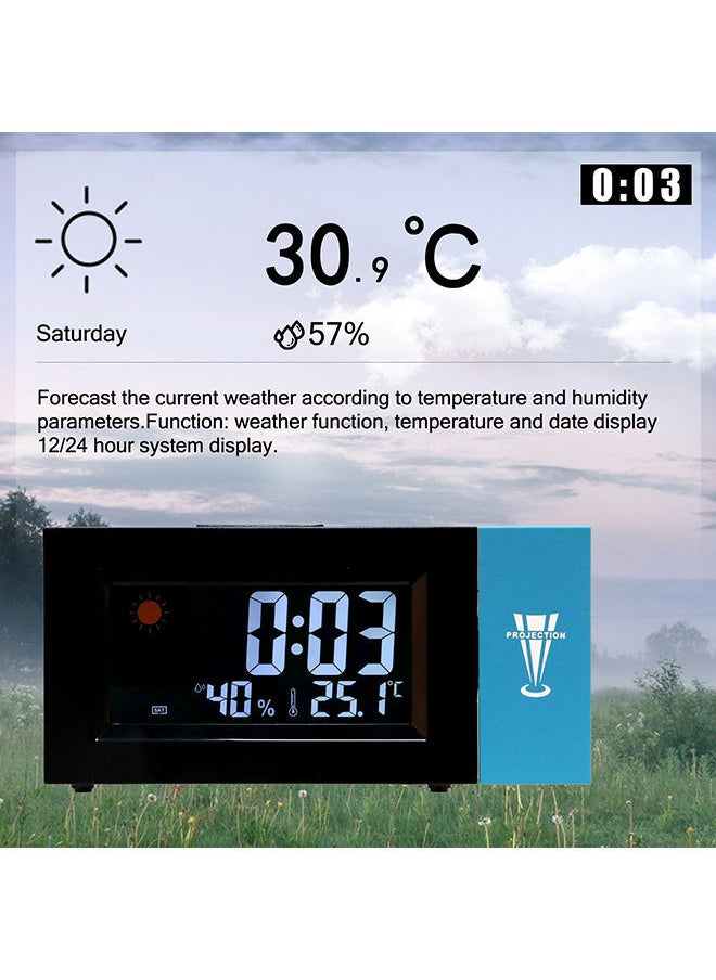 NIBEMINENT - LED Backlight Digital Display Colorful Screen Alarm Clock Black - Image 1