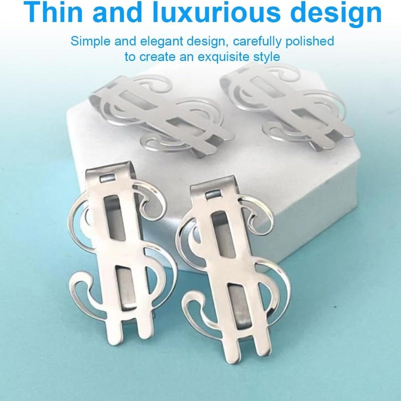 Mgbmyltm Money Clip, 4 Pack Metal Money Clips for Men, Classic Design, Money Holder for Business Professionals, Travel Essentials, Slim Minimalist Wallet Replacement - Image 4