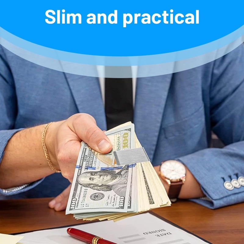 Mgbmyltm Money Clip, 4 Pack Metal Money Clips for Men, Classic Design, Money Holder for Business Professionals, Travel Essentials, Slim Minimalist Wallet Replacement - Image 5