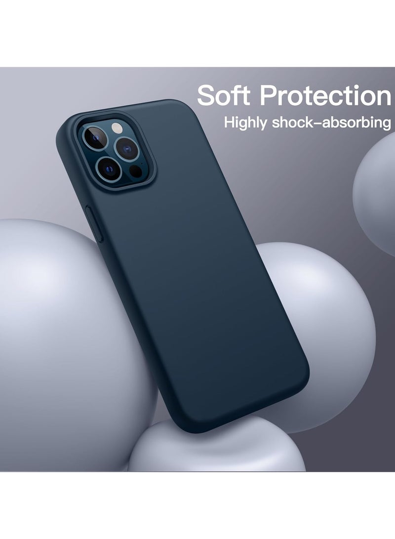 ACLIX Silicone Case Compatible with iPhone 12 Pro Max, Slim Liquid Silicone, Layers of Soft Gel Rubber Shockproof, Protective Phone Case Cover with TPU Lining (Navy Blue) - Image 4