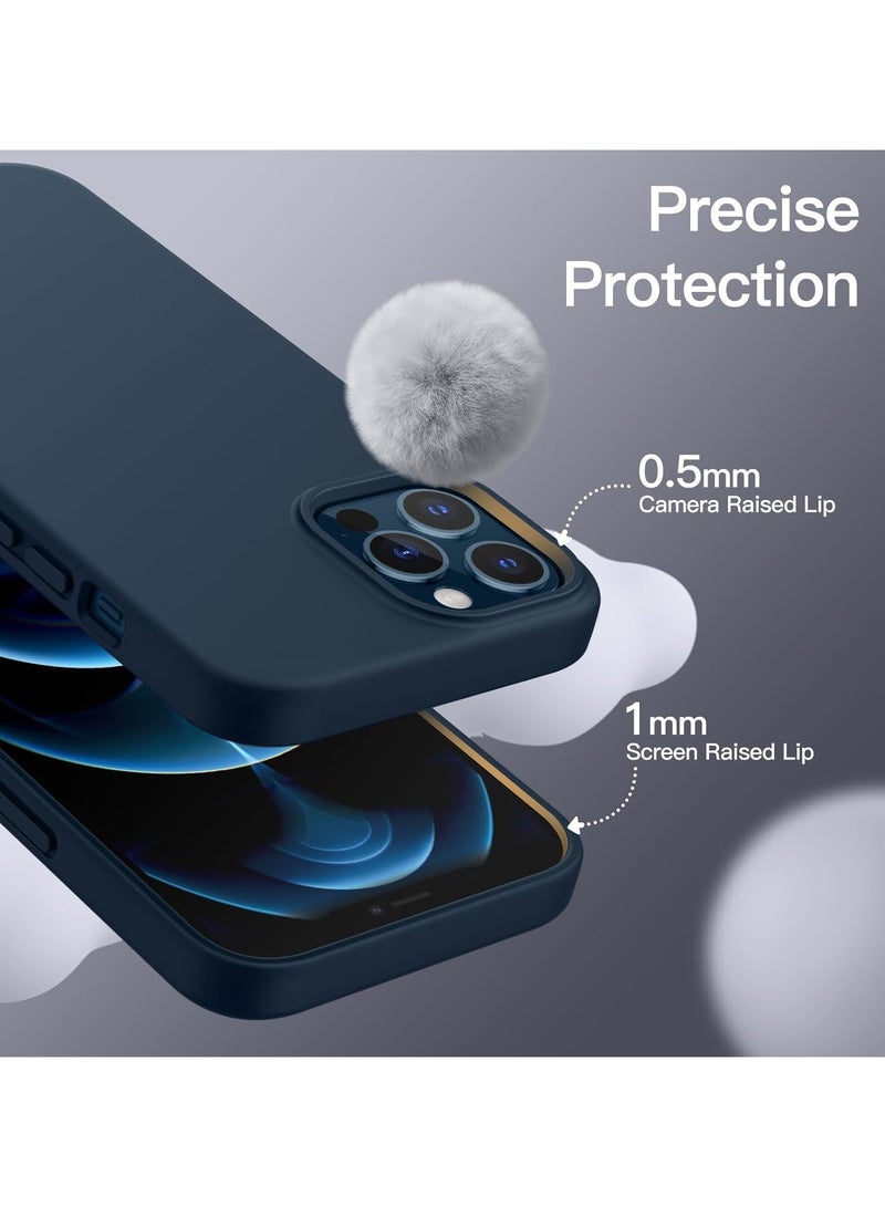 ACLIX Silicone Case Compatible with iPhone 12 Pro Max, Slim Liquid Silicone, Layers of Soft Gel Rubber Shockproof, Protective Phone Case Cover with TPU Lining (Navy Blue) - Image 3