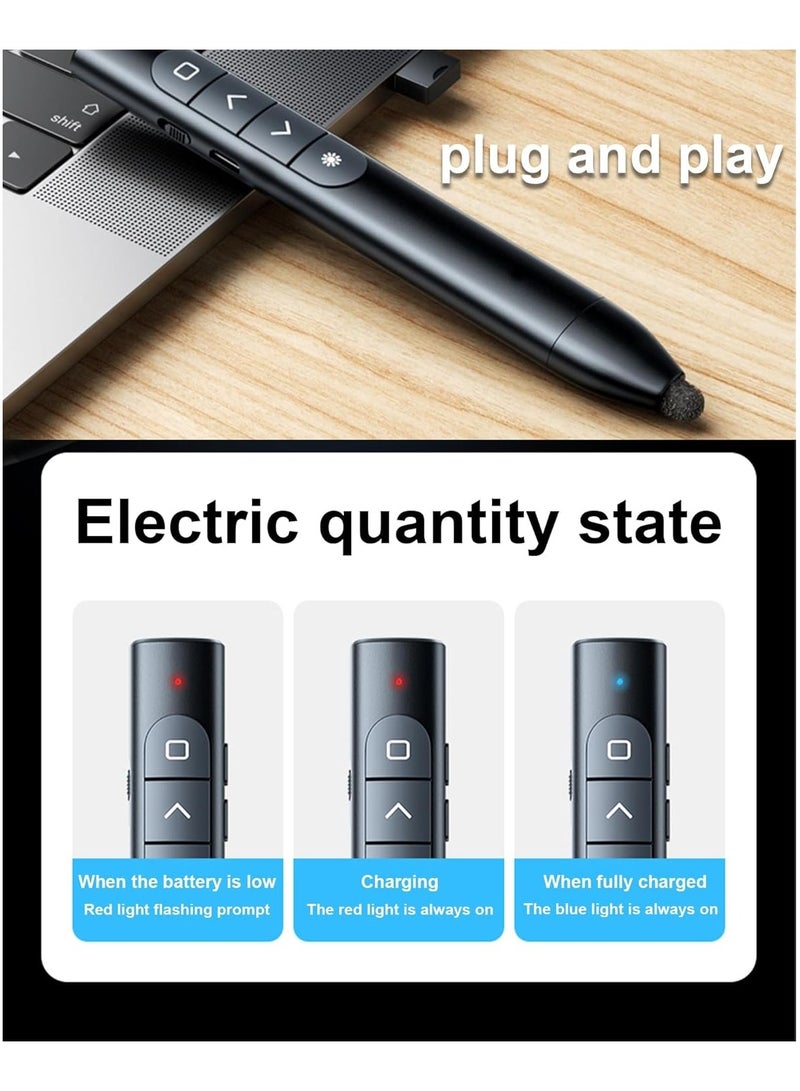 Presentation Clicker, Wireless Presenter Remote Clicker for Powerpoint, Powerpoint Clicker with Volume Control   Flip Presentation Remote Slide Advancer Clicker