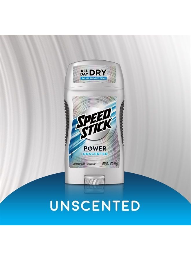 Speed Stick Power Antiperspirant Deodorant for Men, Unscented - 3 Ounce - Image 3