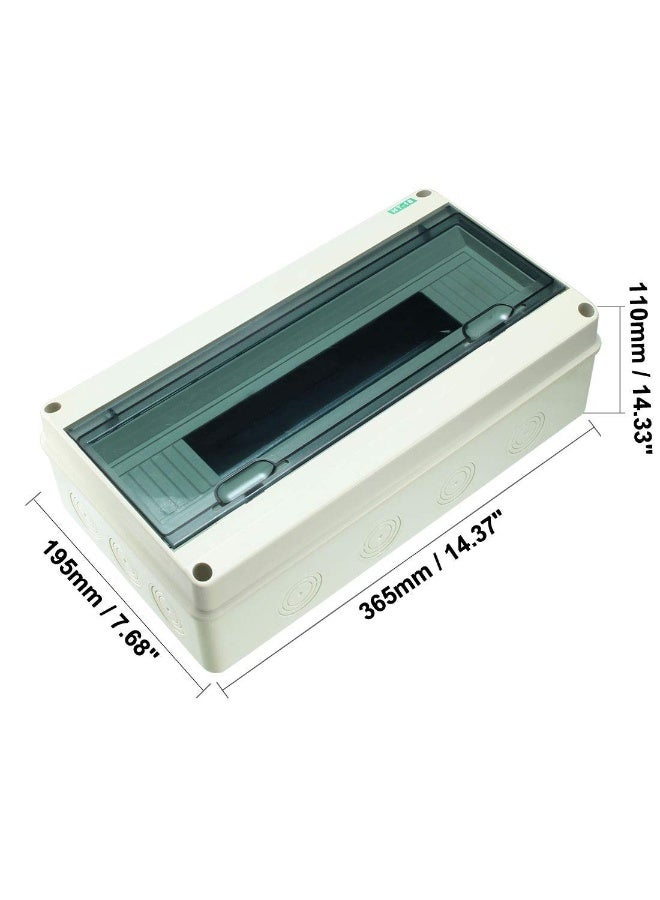 Melfi Ip65 Abs Transparent Cover Electrical Box  Waterproof Distribution Protection Box For Circuit Breaker, Indoor Wall-Mount, And Din Rail Power Switch Control (18 Way) - Image 2