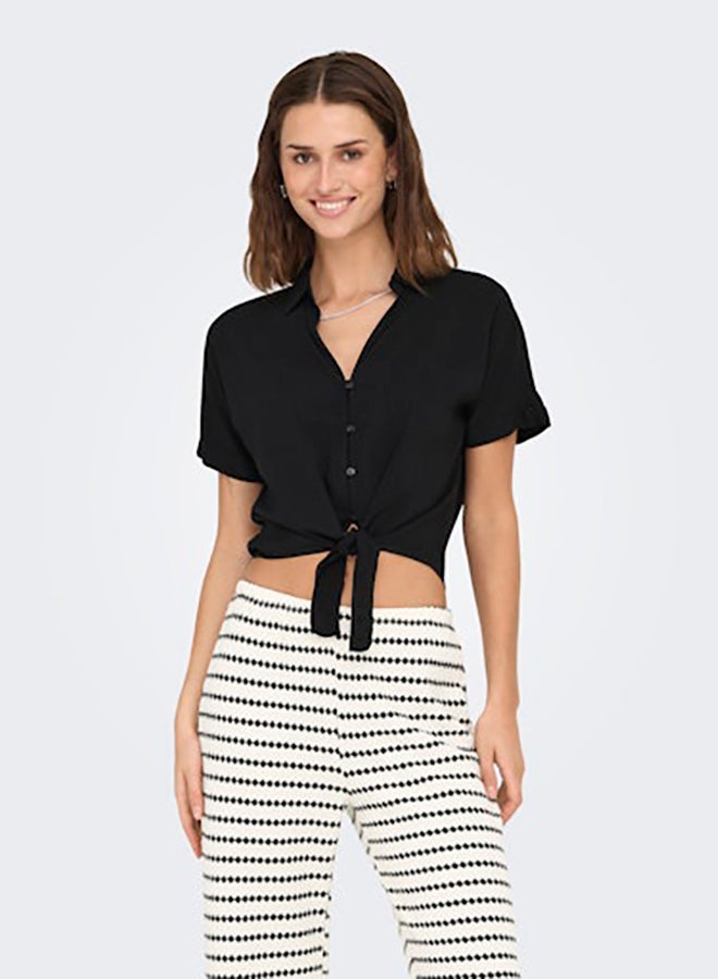 ONLY ONLY Womens Nova Life Shortsleeve Knot Shirt  - Image 2