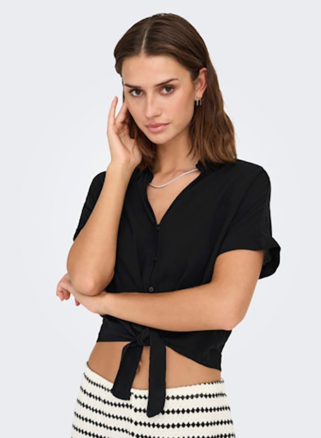 ONLY ONLY Womens Nova Life Shortsleeve Knot Shirt  - Image 3