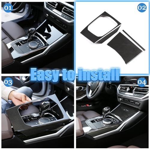 TINKI Car Center Console Gear Shift Panel Cover Trim Compatible for BMW 3 Series 3GT G20 G21 G22 G23 G26 G28 2019 2020 2021 2022 2023 2024 2025 Interior Accessories (ABS Plastic, Carbon Fiber) - Image 3