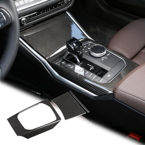 TINKI Car Center Console Gear Shift Panel Cover Trim Compatible for BMW 3 Series 3GT G20 G21 G22 G23 G26 G28 2019 2020 2021 2022 2023 2024 2025 Interior Accessories (ABS Plastic, Carbon Fiber) - Image 1