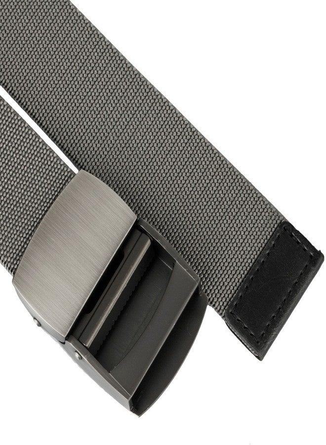 moonsix Elastic Belts for Men,Tactical Military Style Webbing Stretch Outdoor Belt,Grey - Image 2
