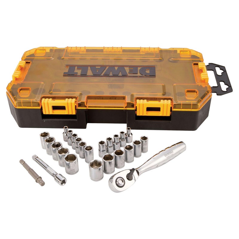 DEWALT Drive Socket Set SAEMetric 14Inch Drive 25Piece DWMT73805 - Image 2