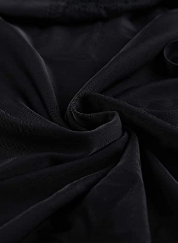 lime flare Women Sexy Plus Size Lace Trim Babydoll Chemise Criss Cross Back Lingerie Dress Sleepwear (5X-Large(US 30-32),Solid Black with Satin Bow Detail) - Image 5