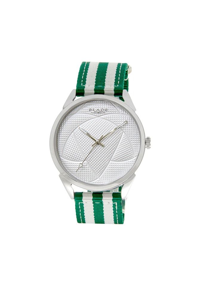 BLADE Retro Fútbol White-Green 3697GSW6G SS & Nylon 3-Hands Unisex Watch - Image 1