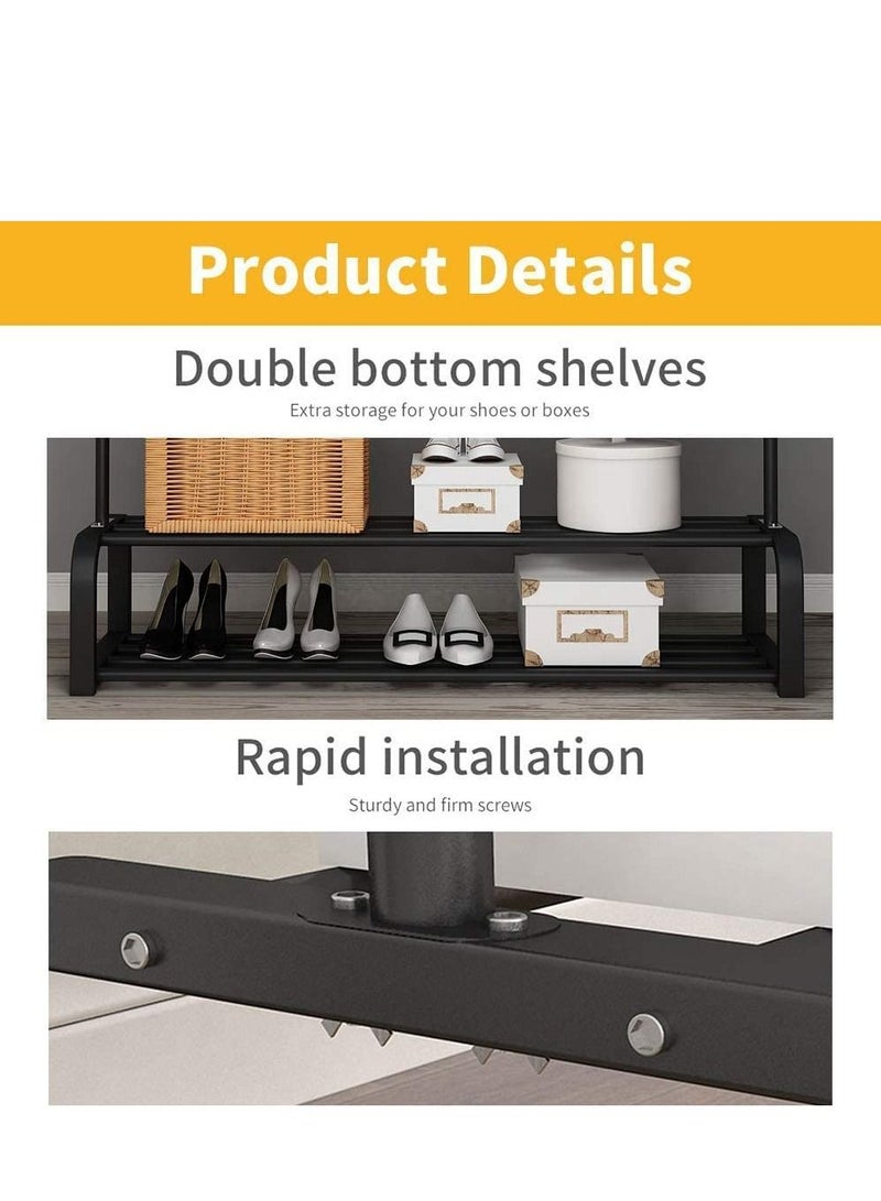 SKY-TOUCH Floor Standing Cloth Rack Clothes Hanger Garment Rack Metal Clothes Rail - Image 3