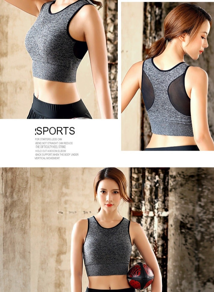AROAQ Full Coverage Longline Sports Bra, Shockproof Fitness Yoga Running Sports Bra,  Seamless Quick-drying Medium Impact Push Up Tank Top For Yoga Gym Workout, (Size L, Brick Red) - Image 3