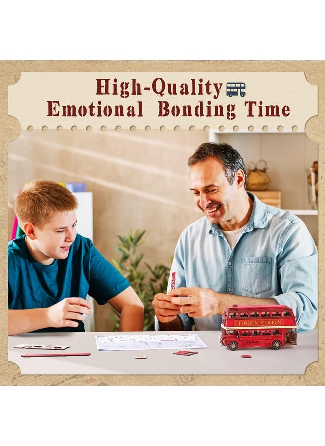 Robotime 3D Puzzles For Adults Wooden Craft London Tour Bus Diy Model Kit To Build Educational Brain Teaser Toy For Kids Craft Decor Gift  - Image 5