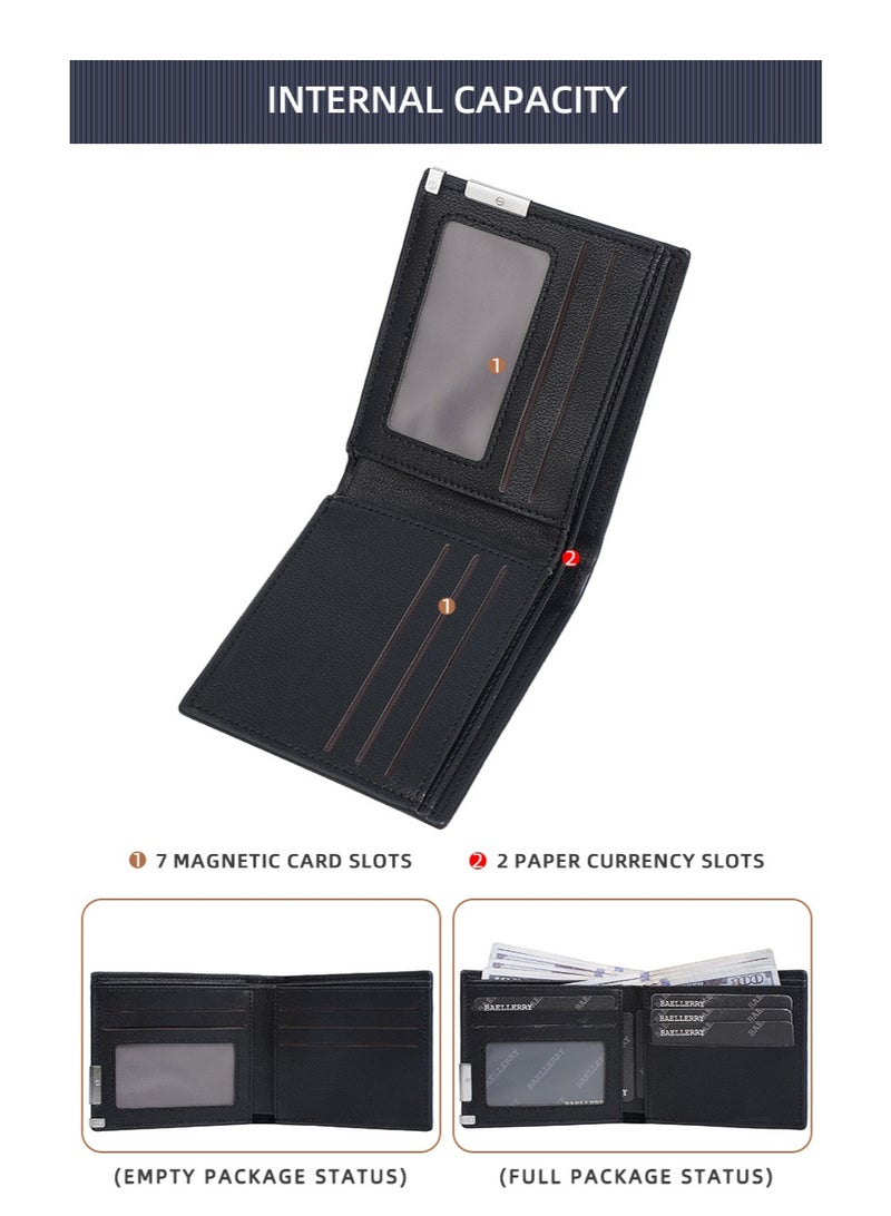 Wallet for Men, Short Slim Purse Bi-fold RFID Blocking Card Holders Gift - Image 5