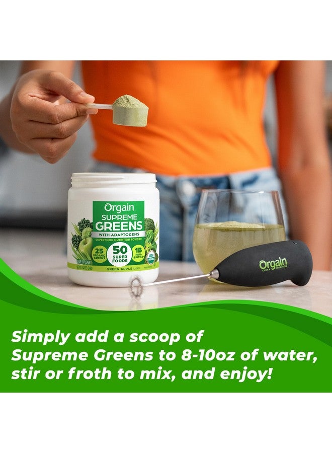 Orgain Supreme Greens Powder with 25 Organic Greens, 50 Superfoods, 1 Billion Probiotics, and Adaptogens, Vegan Greens for Gut Health and Immune Support, 1.5 Servings of Fruit and Veggies, Green Apple - Image 4