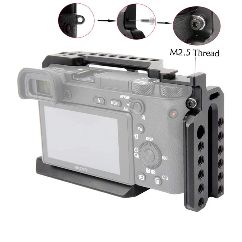 NICEYRIG Camera Cage for Sony Alpha A6400 A6500 with Second Lock Point - 082 - Image 4