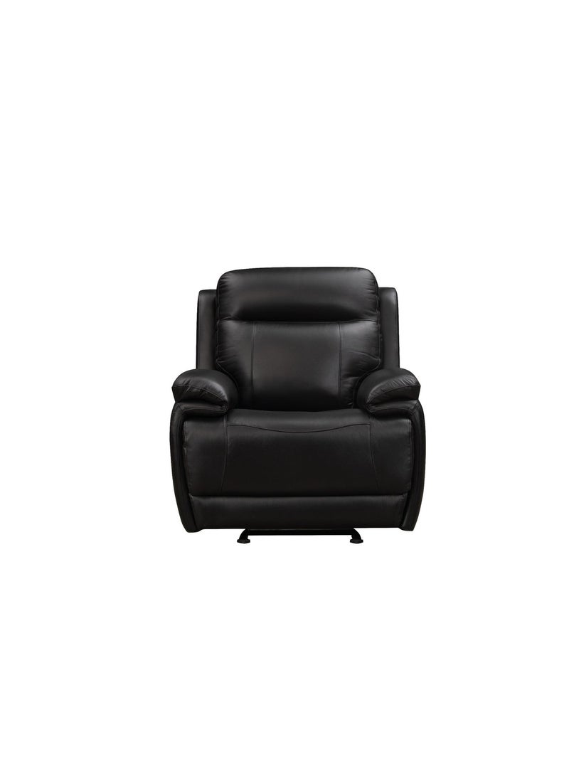 KING KOIL Shelby Power Glider Recliner, Leather Jet Black - Image 2