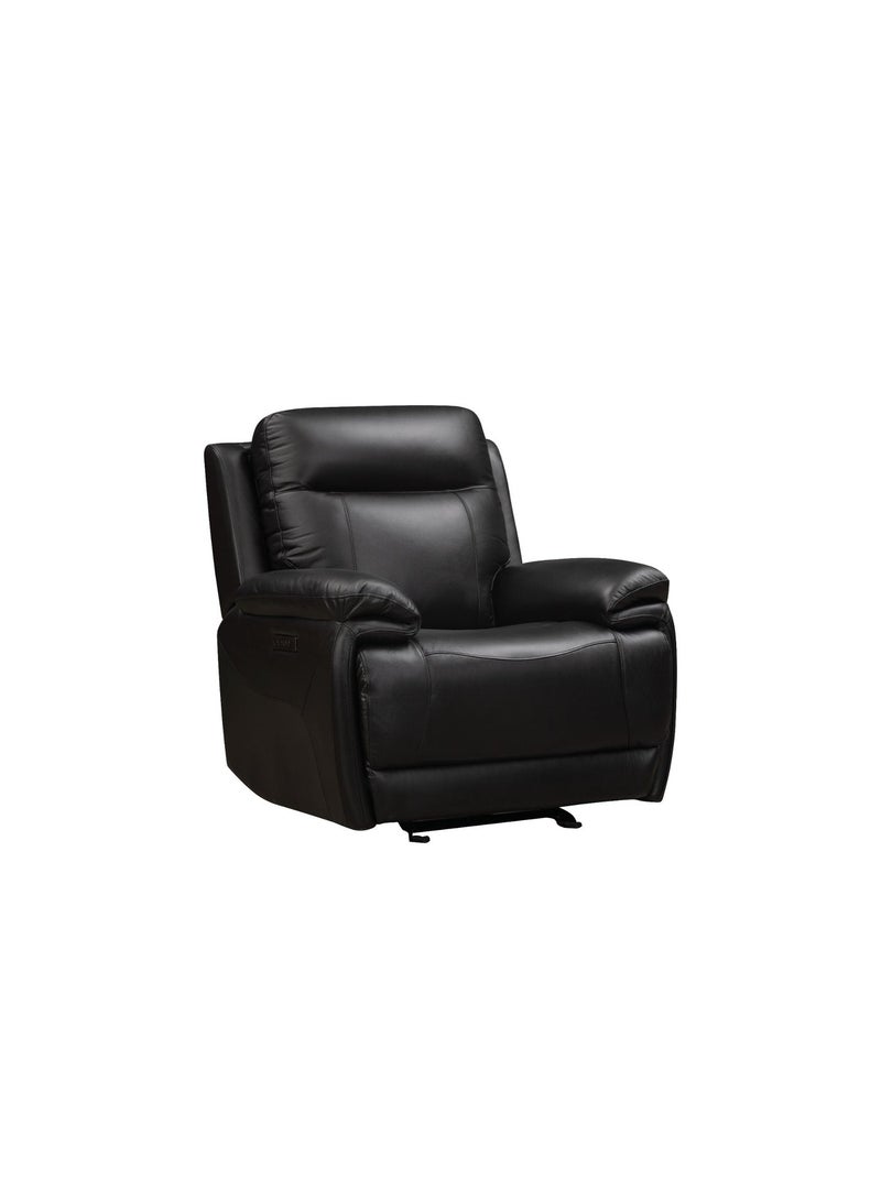 KING KOIL Shelby Power Glider Recliner, Leather Jet Black - Image 3