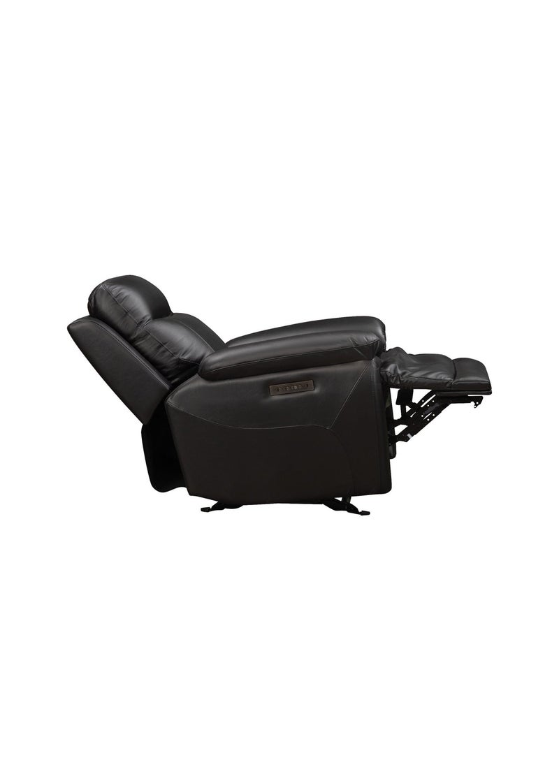 KING KOIL Shelby Power Glider Recliner, Leather Jet Black - Image 5