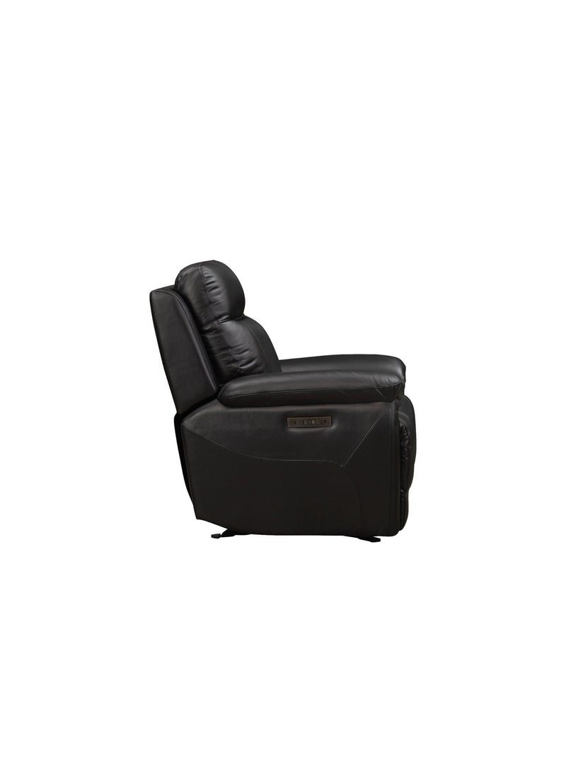 KING KOIL Shelby Power Glider Recliner, Leather Jet Black - Image 4
