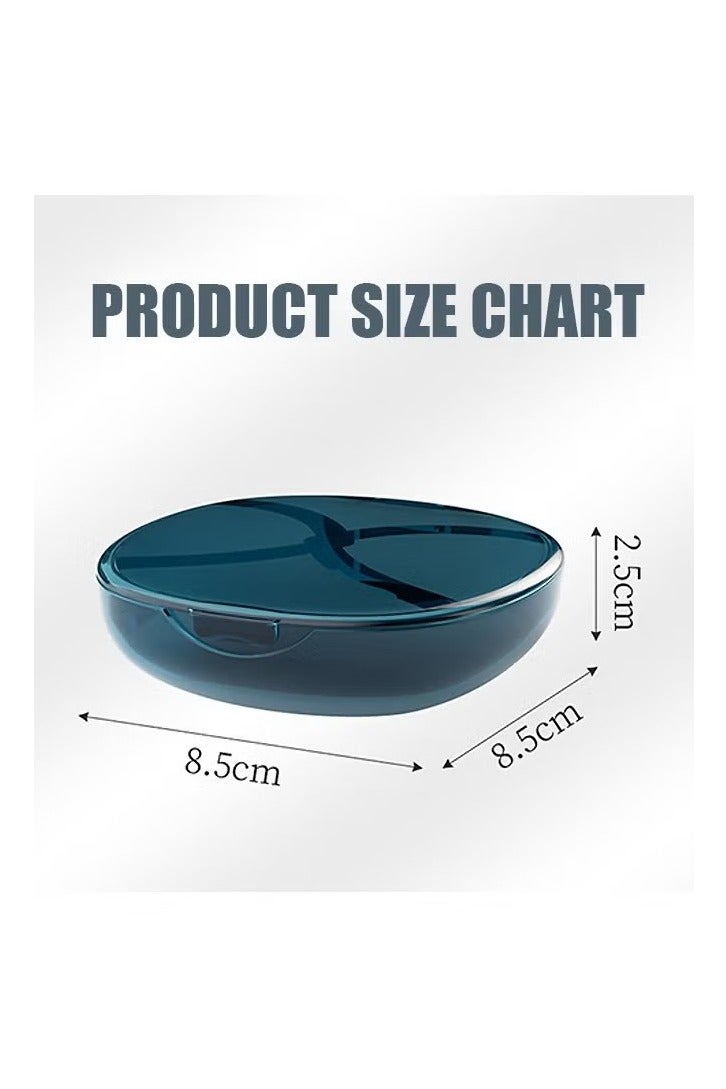 Teeth Cleaning Box Retainer Storage Box with Leash Chews, Removal Tool, Cleaning Brush, Built-in Mirror Aligner Case, Mouth Guard, Denture Case (Blue) - Image 2