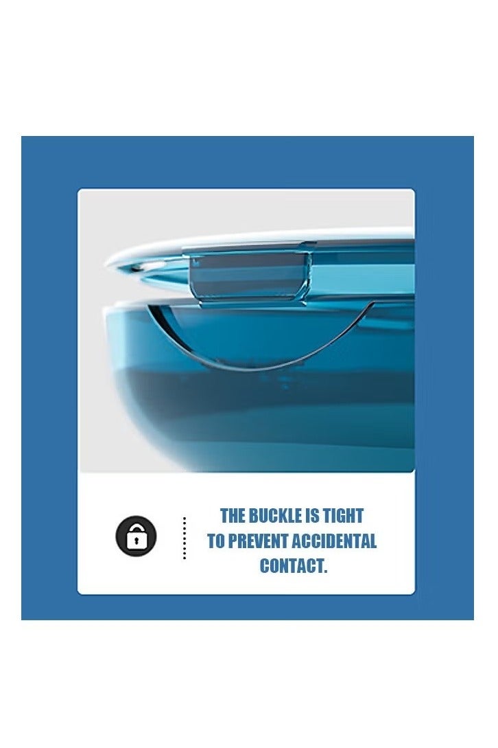 Teeth Cleaning Box Retainer Storage Box with Leash Chews, Removal Tool, Cleaning Brush, Built-in Mirror Aligner Case, Mouth Guard, Denture Case (Blue) - Image 5