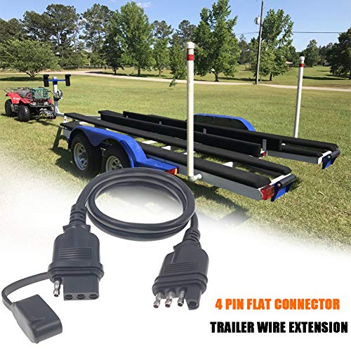CARROFIX 4 Way Flat Trailer End Connector with 32-Inch Jacketed Cable Wire 4 Pin Trailer Wiring Extension - Image 5