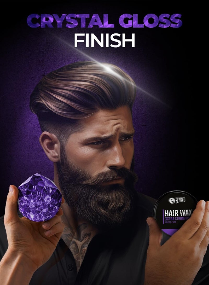 BEARDO Xxtra Stronghold Hair Wax, 100 gm | Crystal Hair Wax for Men | Hair Wax Men | Hair Styling Wax for Glossy Finish & Shine | Extra Strong Hold Wax - Image 3