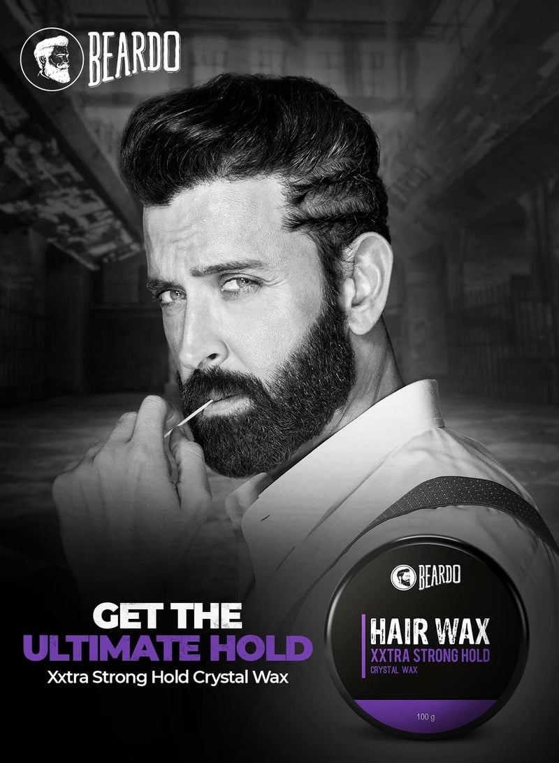 BEARDO Xxtra Stronghold Hair Wax, 100 gm | Crystal Hair Wax for Men | Hair Wax Men | Hair Styling Wax for Glossy Finish & Shine | Extra Strong Hold Wax - Image 2
