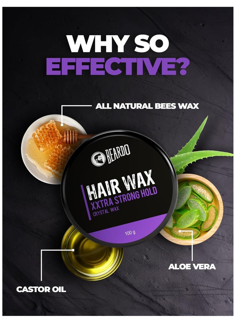 BEARDO Xxtra Stronghold Hair Wax, 100 gm | Crystal Hair Wax for Men | Hair Wax Men | Hair Styling Wax for Glossy Finish & Shine | Extra Strong Hold Wax - Image 5