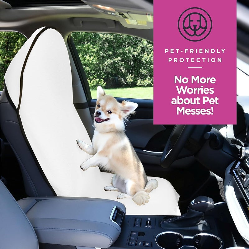 Waterproof Sweat Towel Car Seat Cover, 1 Pcs Sweat Car seat Protector, Universal Fit Anti-Slip Bucket Seat Protector for Cars, Great for Swimming Yoga Gym Workout, for Car Truck SUV (White) - Image 2