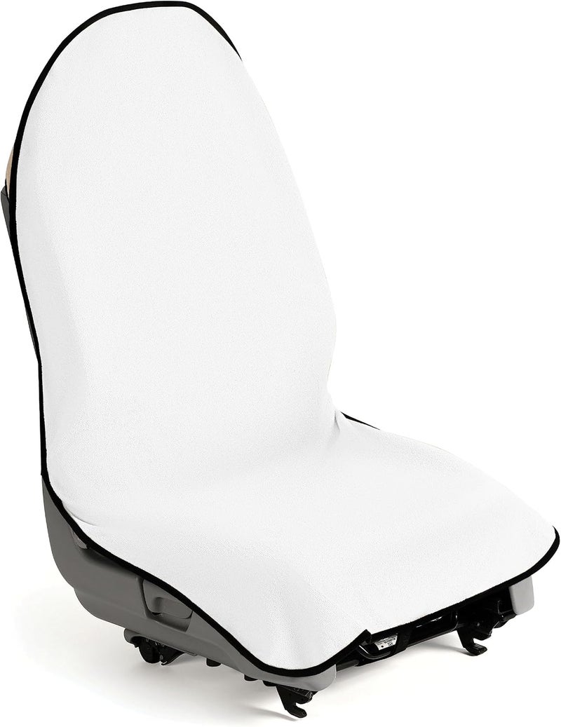 Waterproof Sweat Towel Car Seat Cover, 1 Pcs Sweat Car seat Protector, Universal Fit Anti-Slip Bucket Seat Protector for Cars, Great for Swimming Yoga Gym Workout, for Car Truck SUV (White) - Image 1
